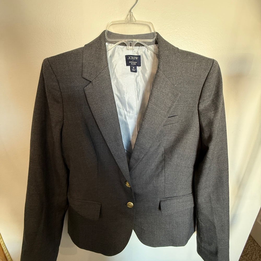 J. Crew Charcoal Blazer with Gold Buttons